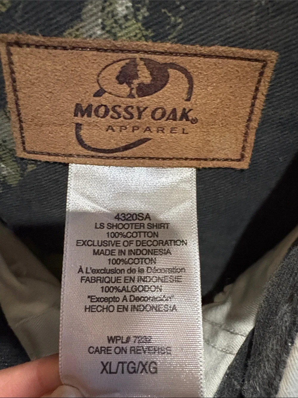Mossy Oak Men's Tan Cotton Button-Down with Camo Shoulder